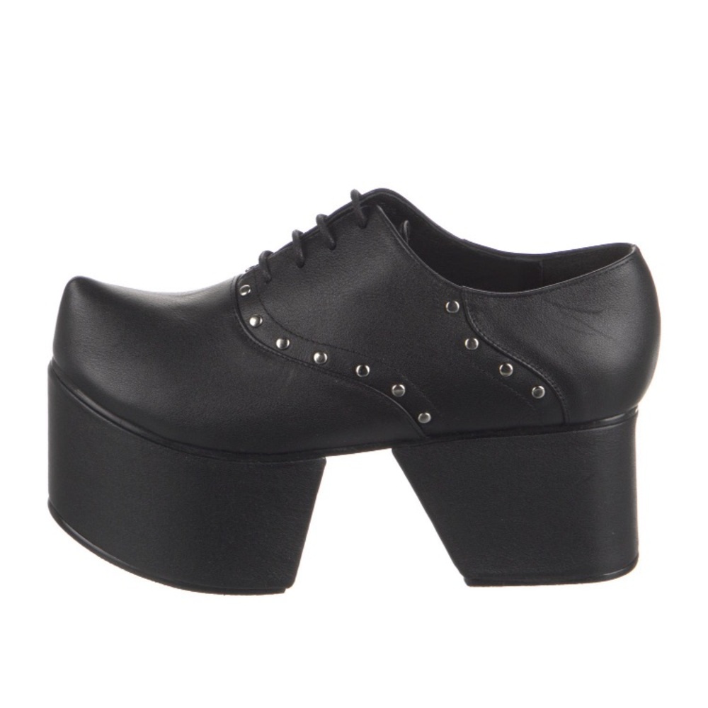Flat Apartment Black Platform Oxford Shoes